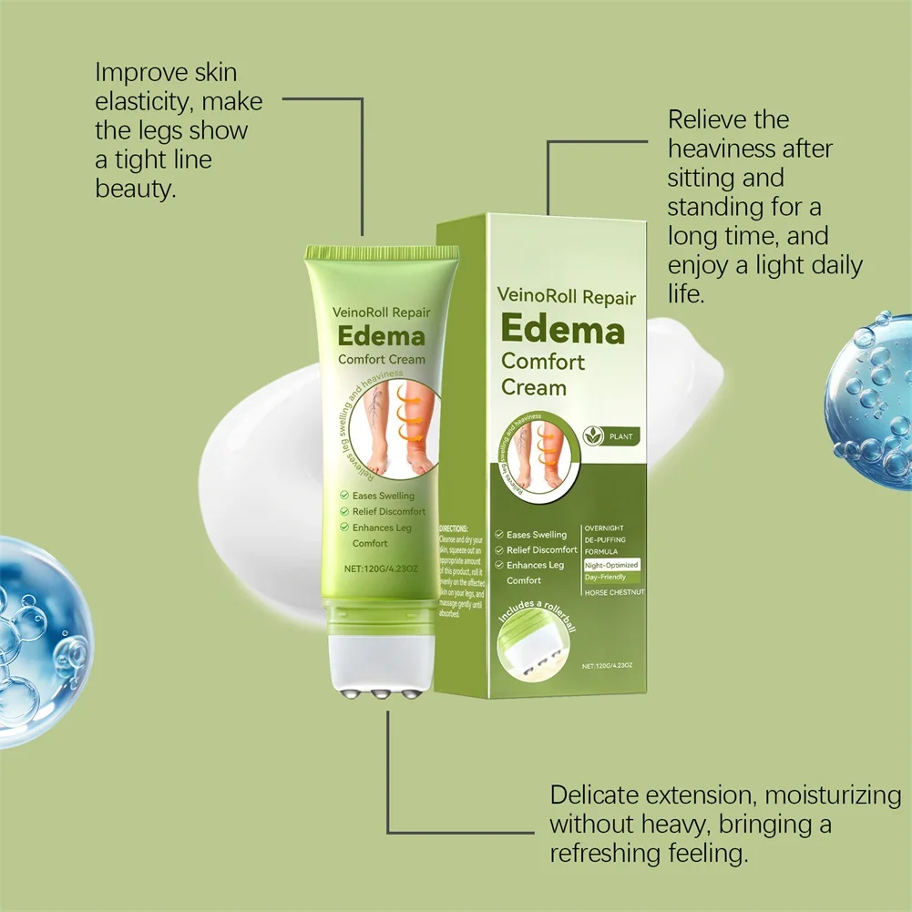 120g Moisturizing Leg Massage Cream,Targeted Skin Firming Roller,Anti-Cellulite Massage Roller Cream For Smoothing Leg