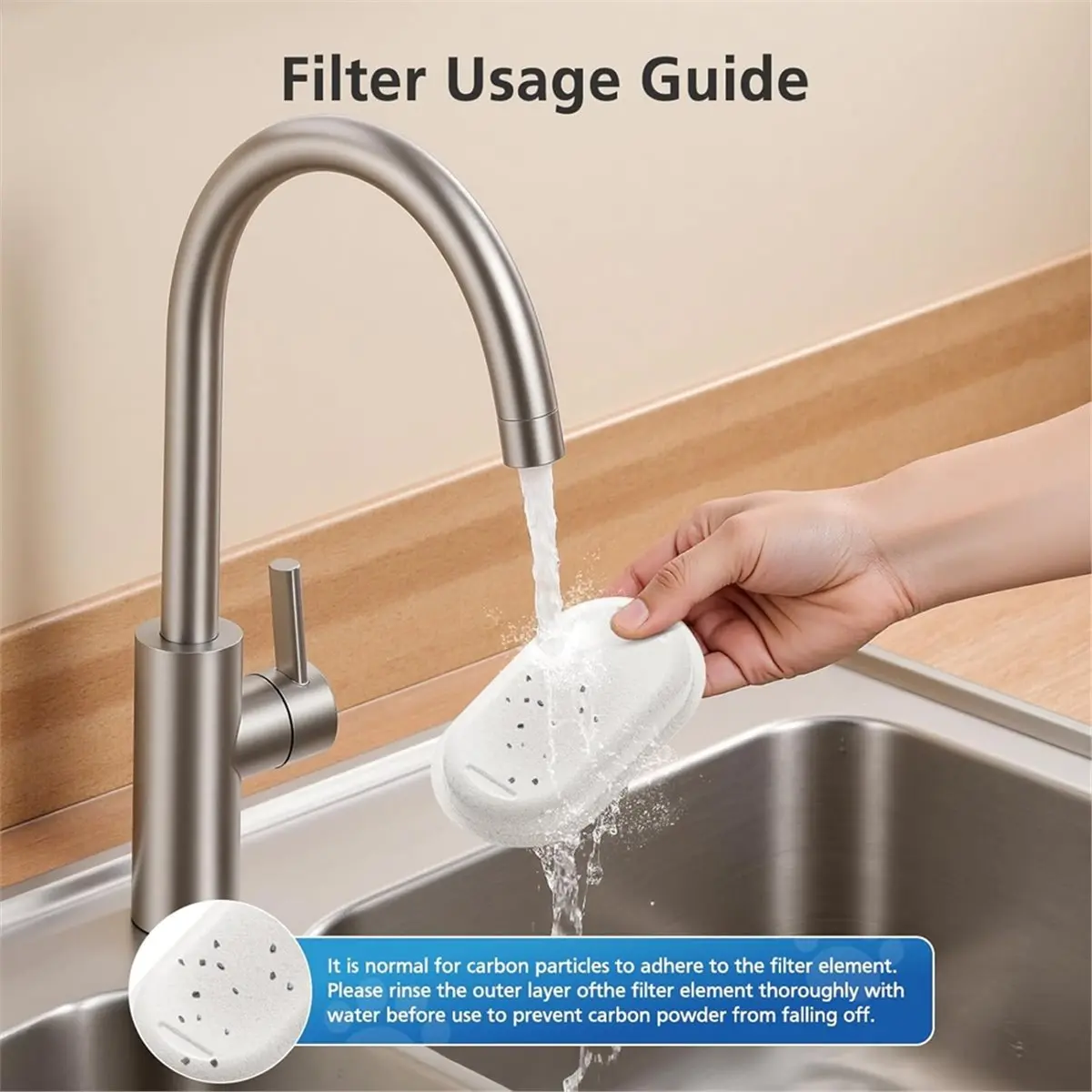50 Pack Cat Water Fountain Filters for 108/3.2L& 67oz/2L Stainless Steel Pet Water Dispenser Cat/Dog Fountain Filter