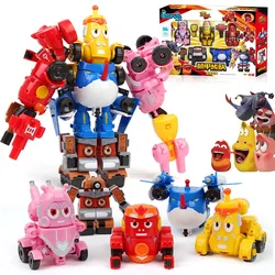 5pcs/set High Quality ABS Fun Larva Transformation Toys Action Figures Deformation Car Mode and Mecha Mode for Birthday Gift