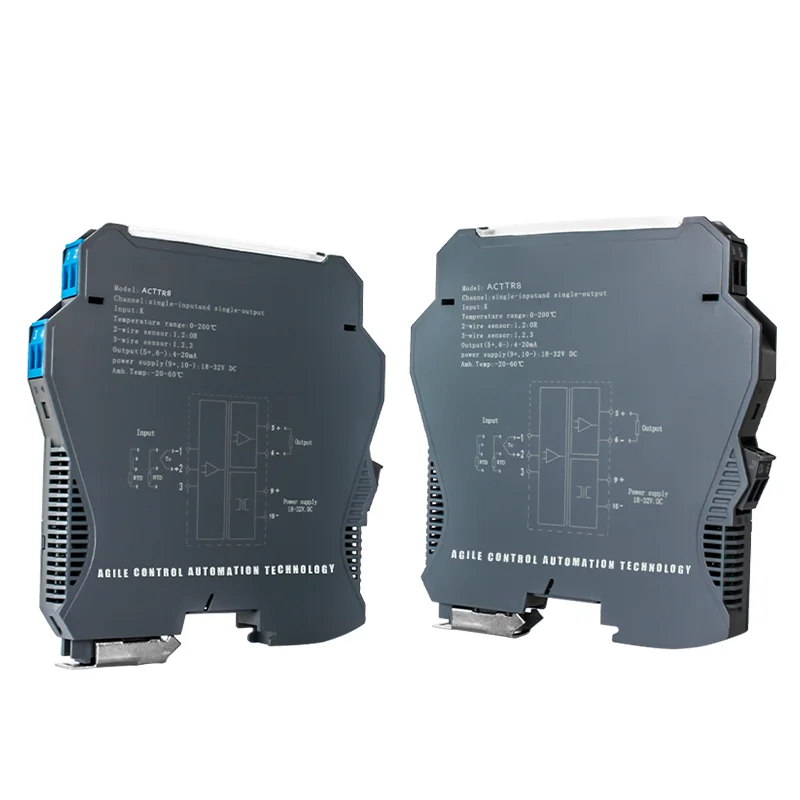 

DIN Rail Temperature signal Isolation Transducer Pt100 Input 4-20ma 0-10v Output Thermal Resistance Temperature Transmitter