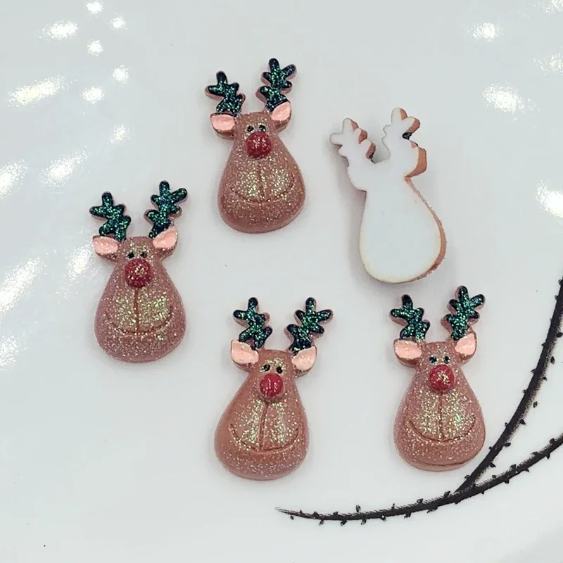 18x31mm Christmas reindeer Resin flatback Cabochon Art Supply Decoration Charm Craft DIY 8pcs S46 - Image 6