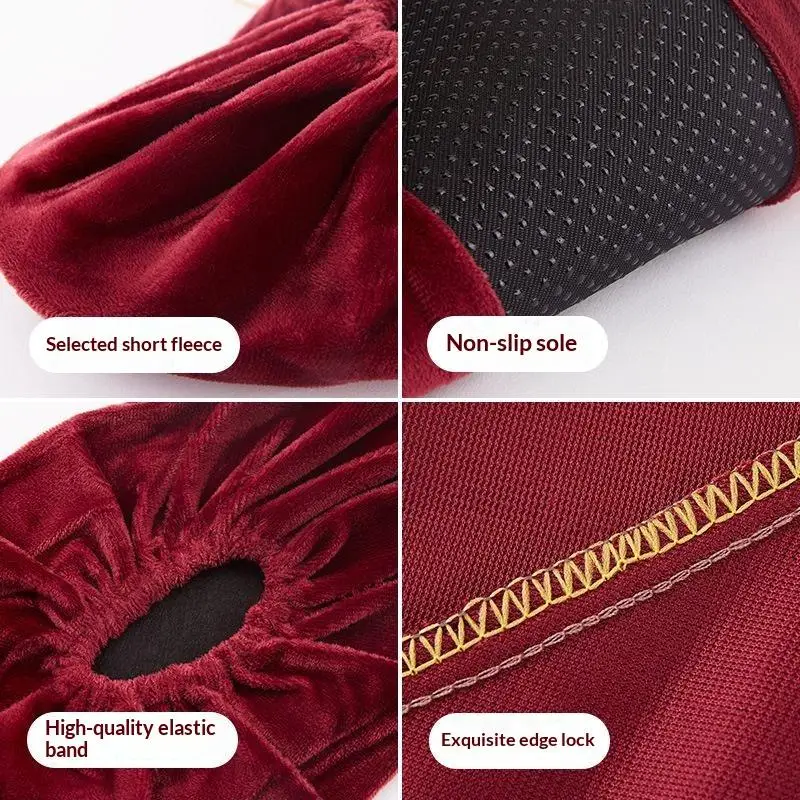 1Pair Flannel Shoe Covers Thick Reusable Non-slip Overshoes Indoor Keep Floor Carpet Cleaning Shoes Slippers Protector