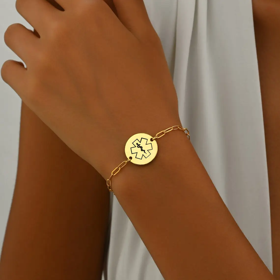 مخصص الطبية تنبيه سوار المرأة الطبية سوار الطوارئ البنسلين الحساسية نوع 1 مرض السكري مرآة التوحد سوار