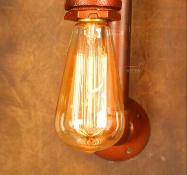 12E American Village Wall Sconce Loft Industrial Edison Style Vintage Wall Light , Retro Water Pipe Lamp Wall Lamp