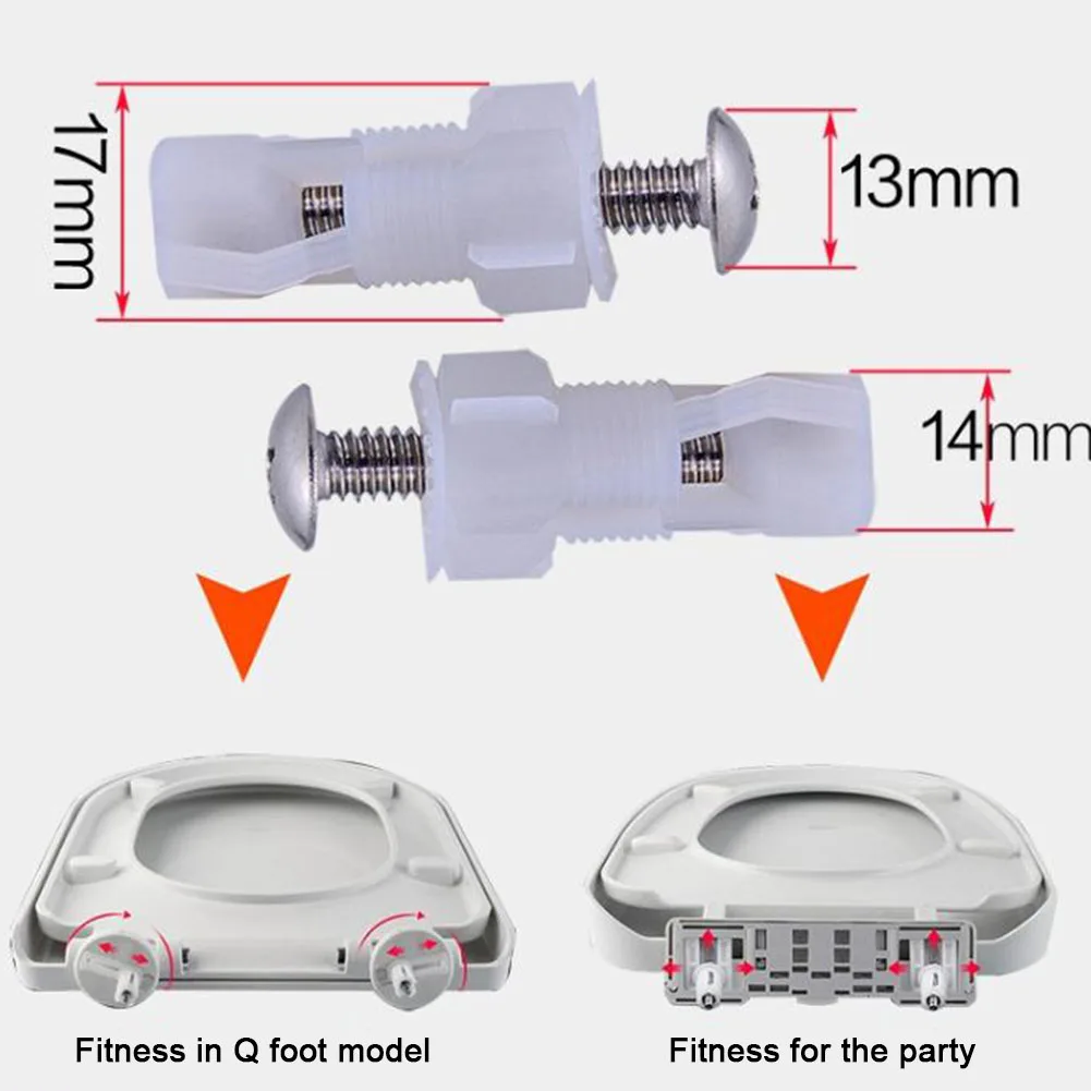 Perno de fijación de tapa de inodoro, accesorios de tuerca de tornillo de expansión de nailon de acero inoxidable, tornillo de bisagra de tapa blanca, fijación de orificio de inodoro, 2 uds.