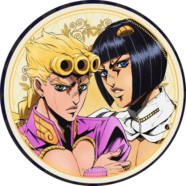 58mm Anime Le Bizzarre Avventure di JoJo Giorno Giovanna GIOGIO Bruno Buccellati COSTUME Cosplay Distintivo Spilla SPTE Spilla in banda stagnata ﻿   Prop