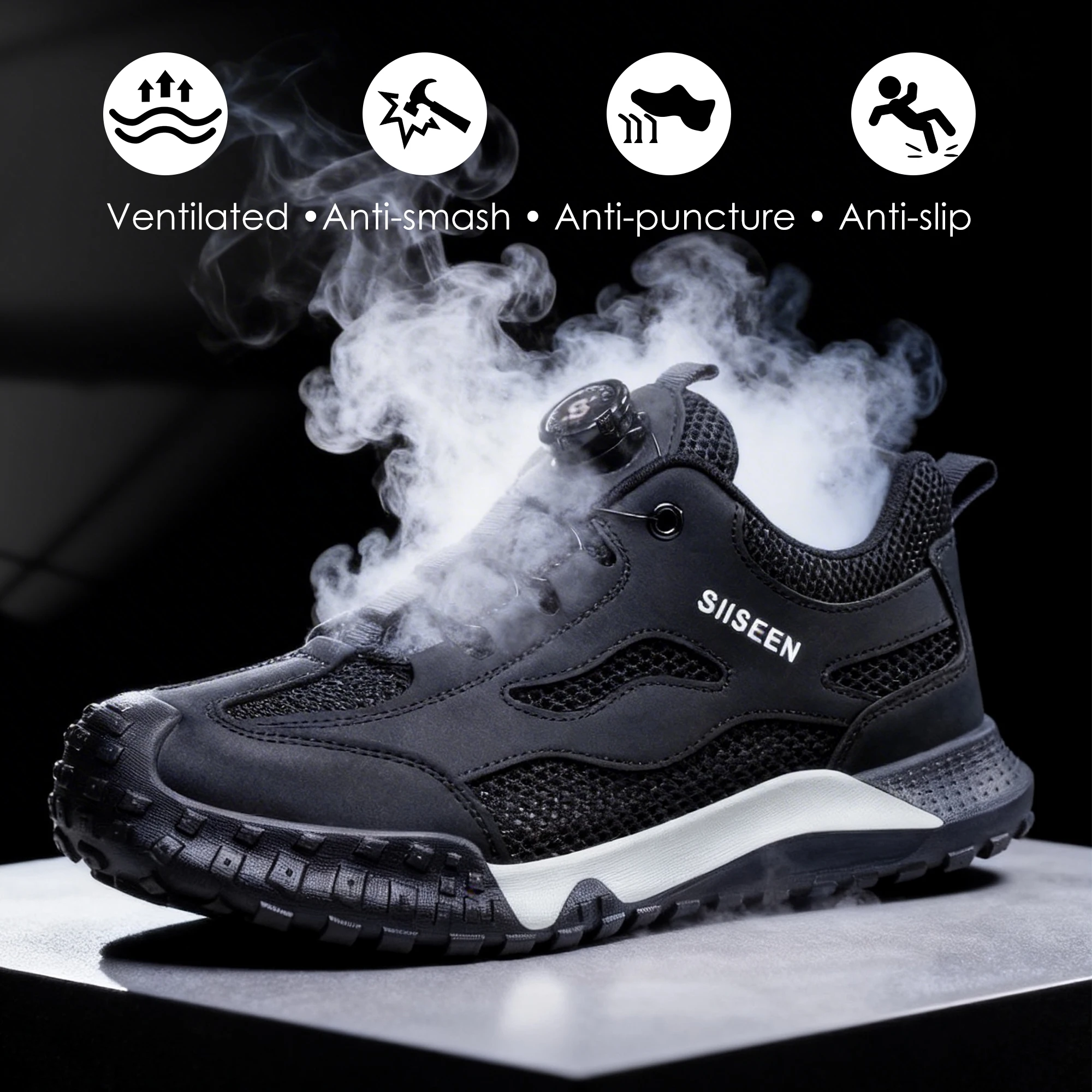 

Summer Breathable Safety Shoes, Lightweight Protective Steel Toe Shoes, Men's and Women's Construction Site Safety Work Shoes