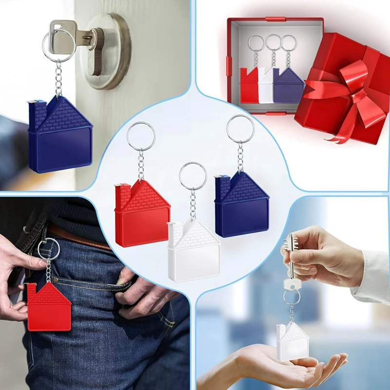 30 Pcs House Shape Tape Measure Keychains 1M/3Ft Real Estate New House Gifts Closing Gifts For Home Buyer