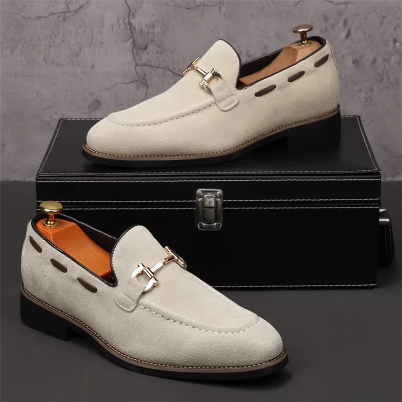 Designer Black Brown Creamy White Casual Leather Shoes For Men Loafter Formal Wedding Dress Homecoming Zapatos