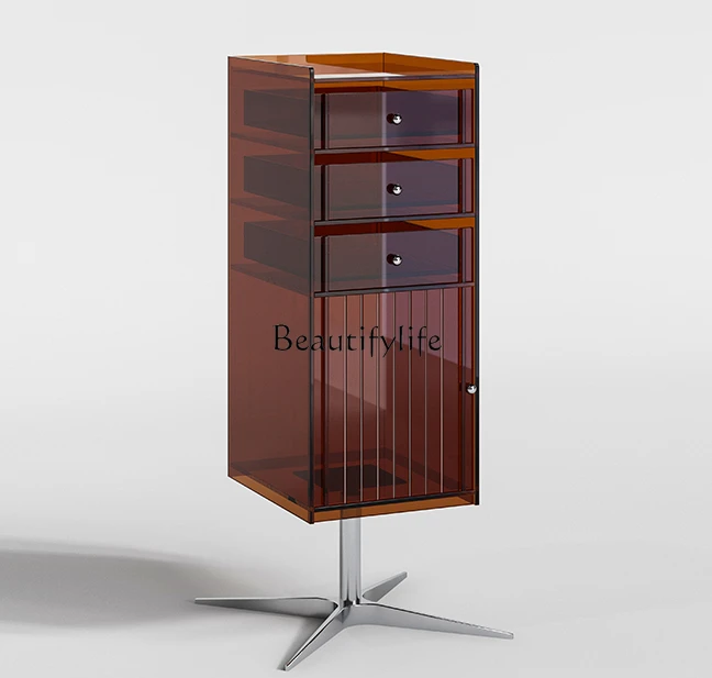 Acrylic Rotating Study Living Room Side Cabinet Modern Minimalist Creative Mid-Ancient Storage File Cabinet