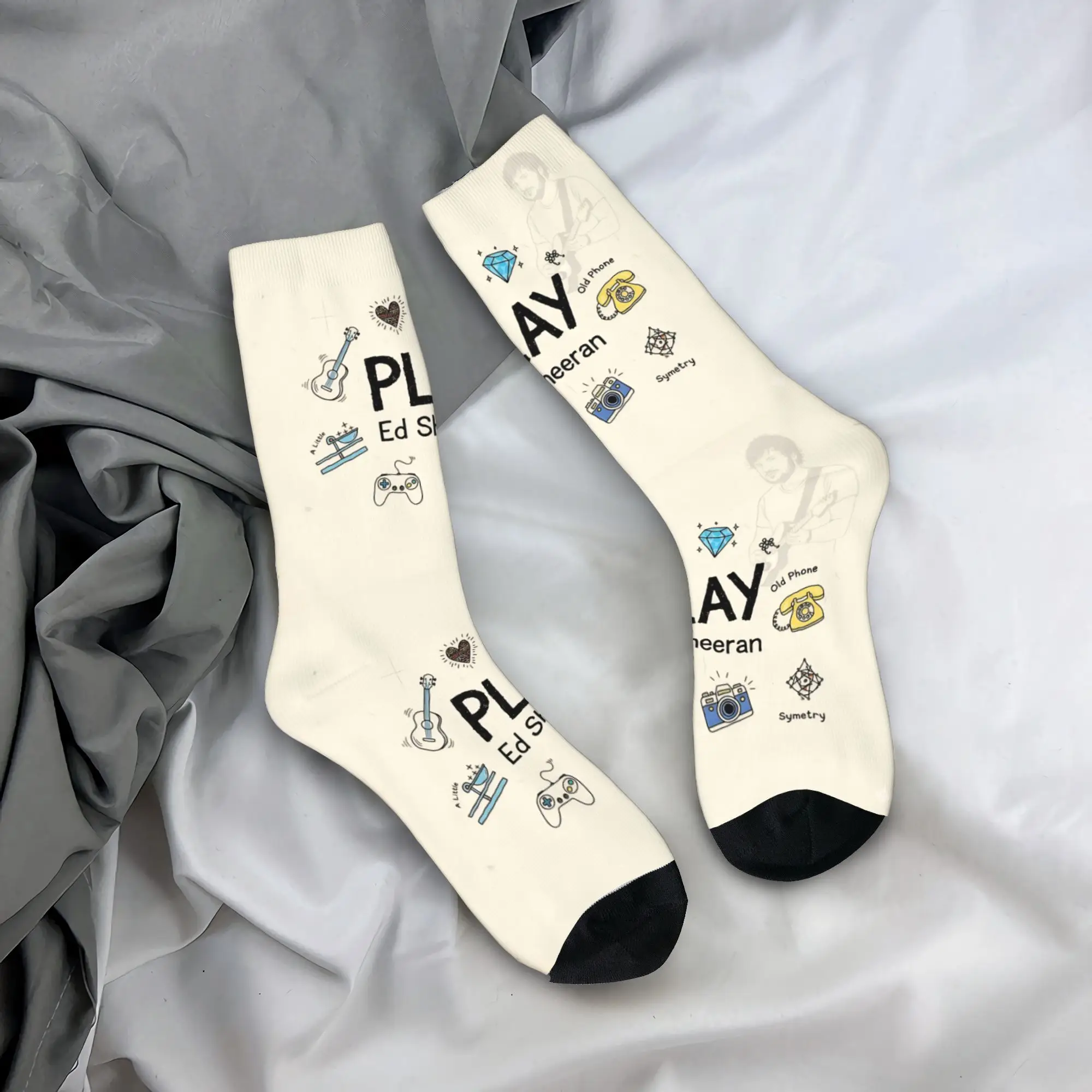 اللعب بواسطة إد شيران جوارب الكبار الرجال الجوارب متوسطة لينة جوارب بأشكال مضحكة الشتاء الجري المضادة للانزلاق جوارب مطبوعة هدية