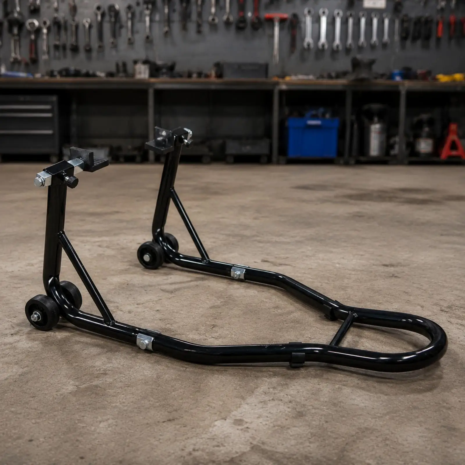 Low-Profile Motorcycle Paddock Stand | Stable Braced Frame, Motorcycle Stand