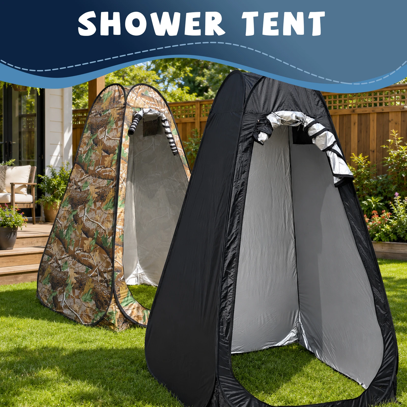 Tente de Douche Extérieure Pliable Portable avec Sac de Rangement, Installation Facile pour la Plage et le Camping, Idéale pour l'Utilisation en Extérieur