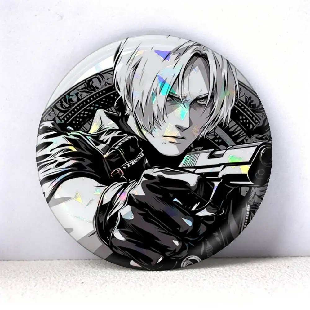 Resident Evil Game Leon Cool  75mm 44mm 25mm Accessories Toys Badge Brooch Backpack Hat Pins