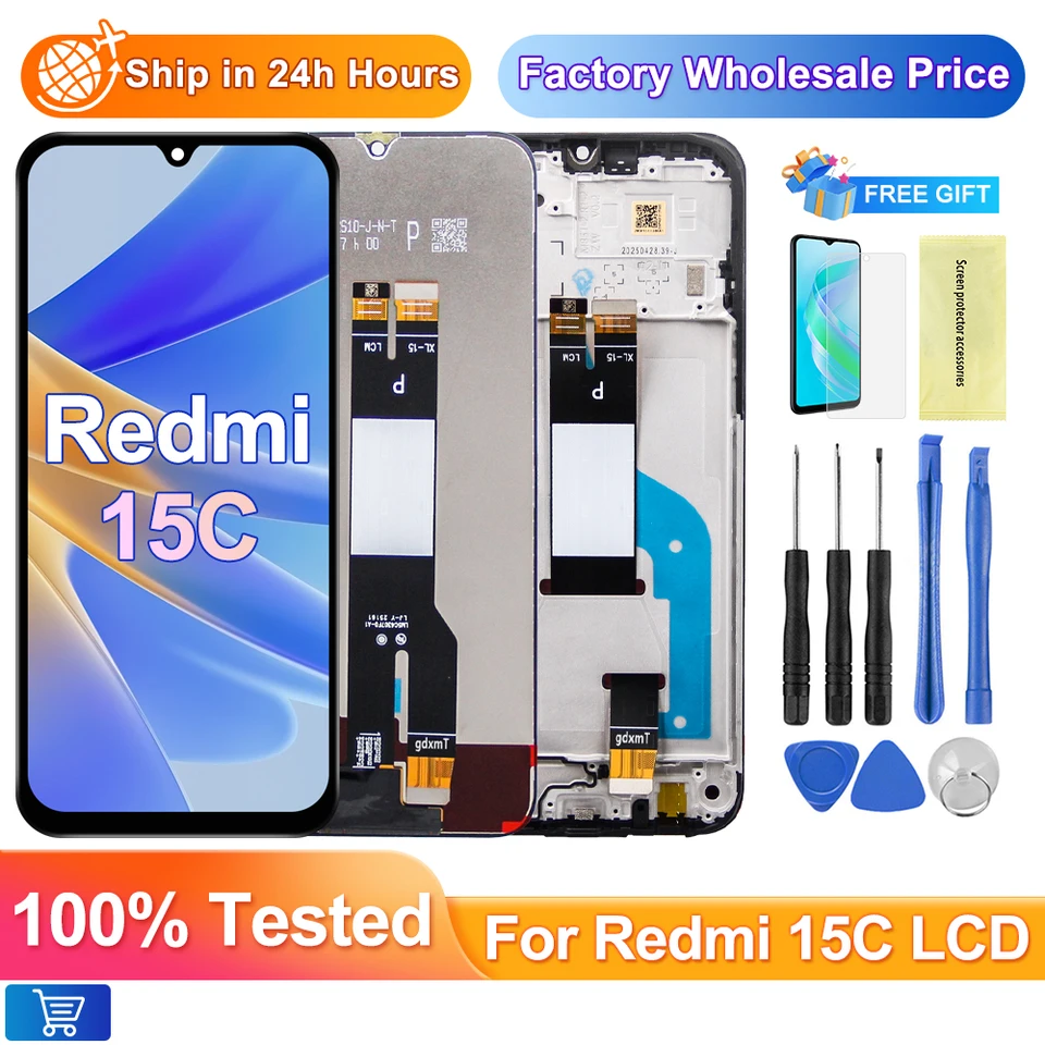Display LCD Di Ricambio Per Xiaomi Redmi 15C 4G – Schermo Touch Con Cornice E Kit Attrezzi, 25078RA3EE (Nero) - 4