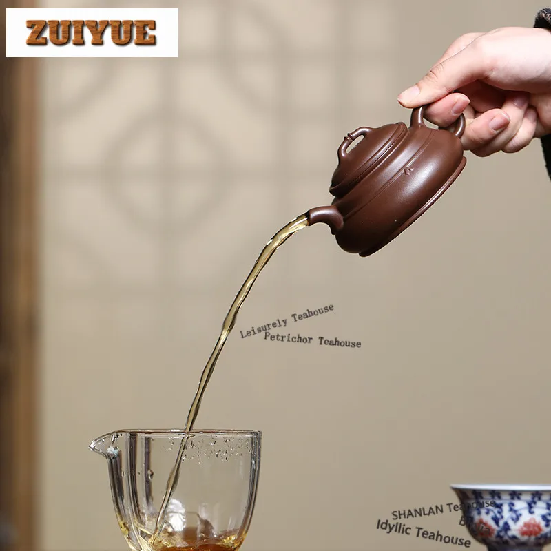 140ml Vintage Yixing Purple Clay Teapots Famous Artists Handmade Pot Raw Ore Purple Mud Kettle Chinese Zisha Tea Set Tea Items