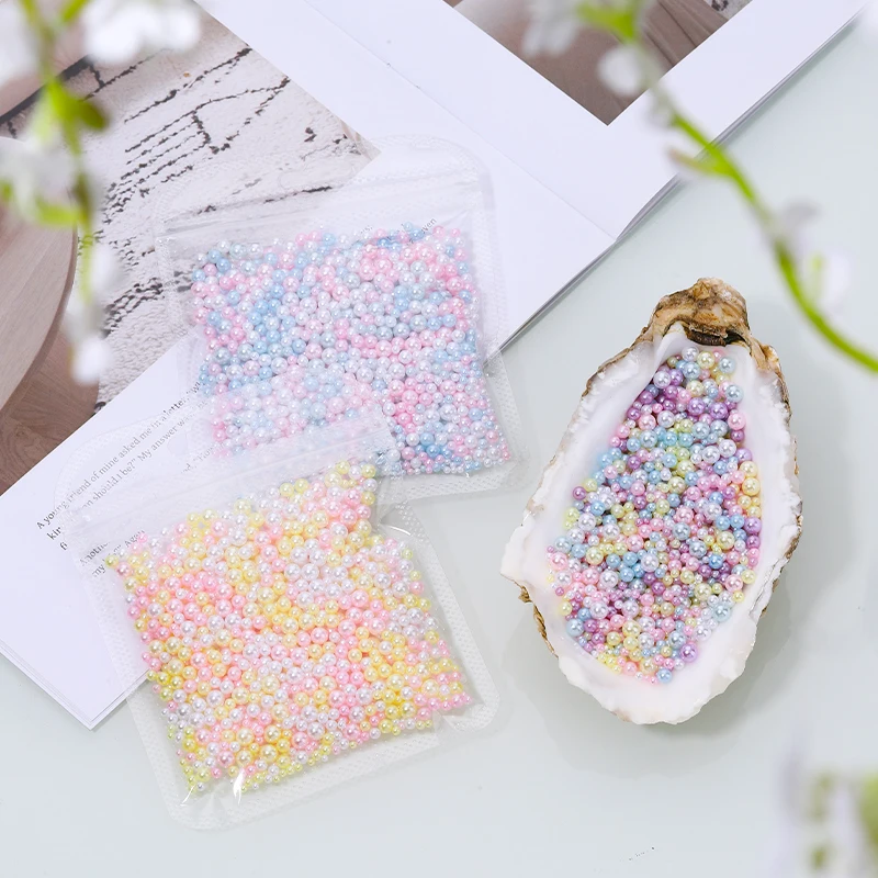 Mix Round Colorful Pearls Beads 3D Nail Art Charms Macaroon Nail Jewelry Manicure Craft Pearl Rhinestones Accessories Decoration