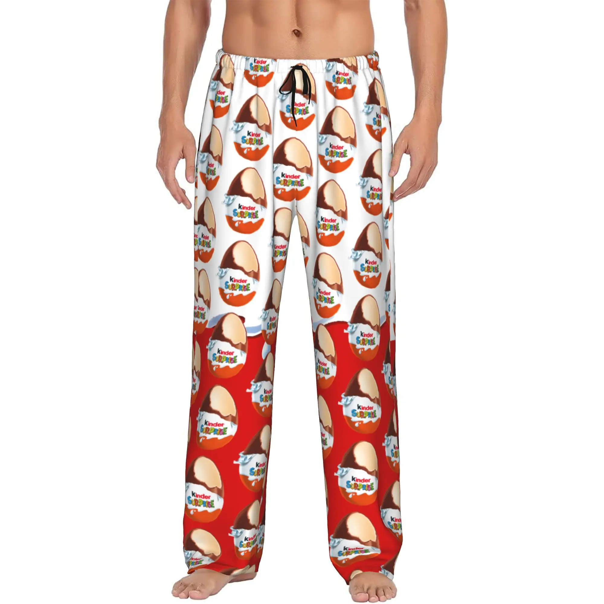 Custom Men K-Kindered Pajama Pants Printed Chocolate egg Sleep Sleepwear Bottoms with Pockets