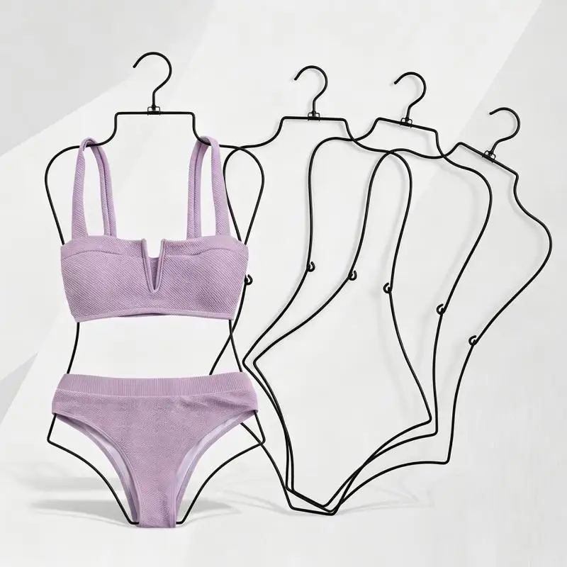 Metal Wire Body Shape Swimsuit Hanger Foldable Bikini Underwear Hanging Rack For Wardrobe Display Storage Organizer