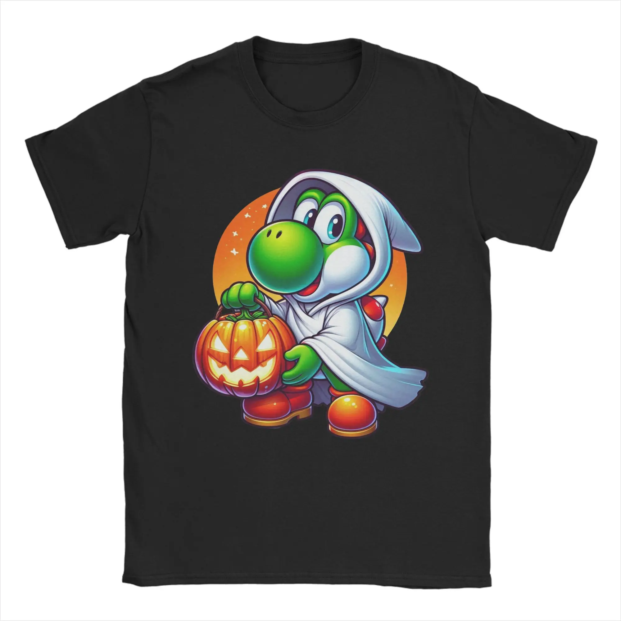 

Halloween Cartoon Super Marios Yoshi T-Shirts Men Vintage Cotton Tees Crewneck Short Sleeve T Shirts Printed Clothes