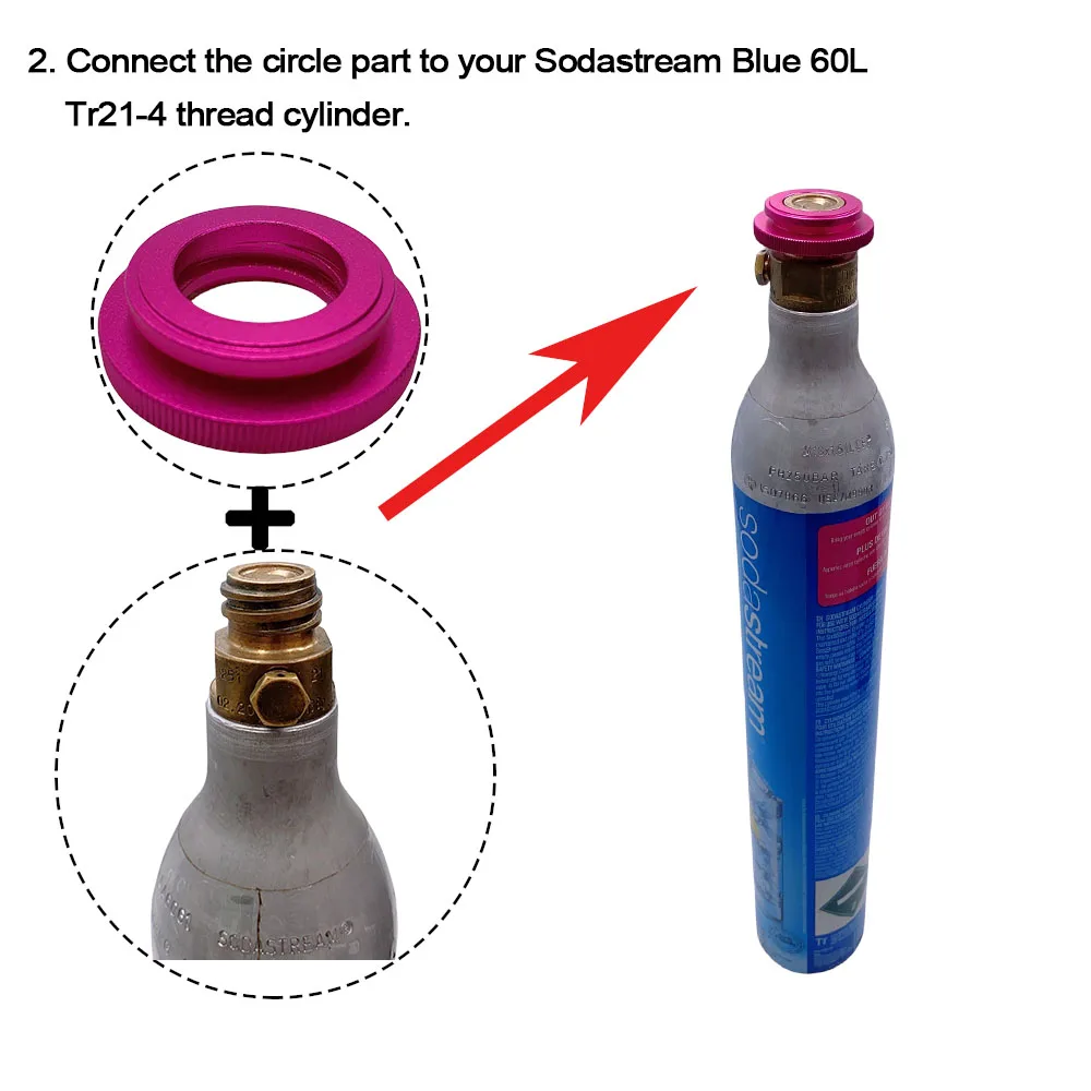 CO2 Convertor for Sodastream Blue 60L Tr21-4 Threads Cylinder to Quick Connect Soda Machine DUO/Art/Terra