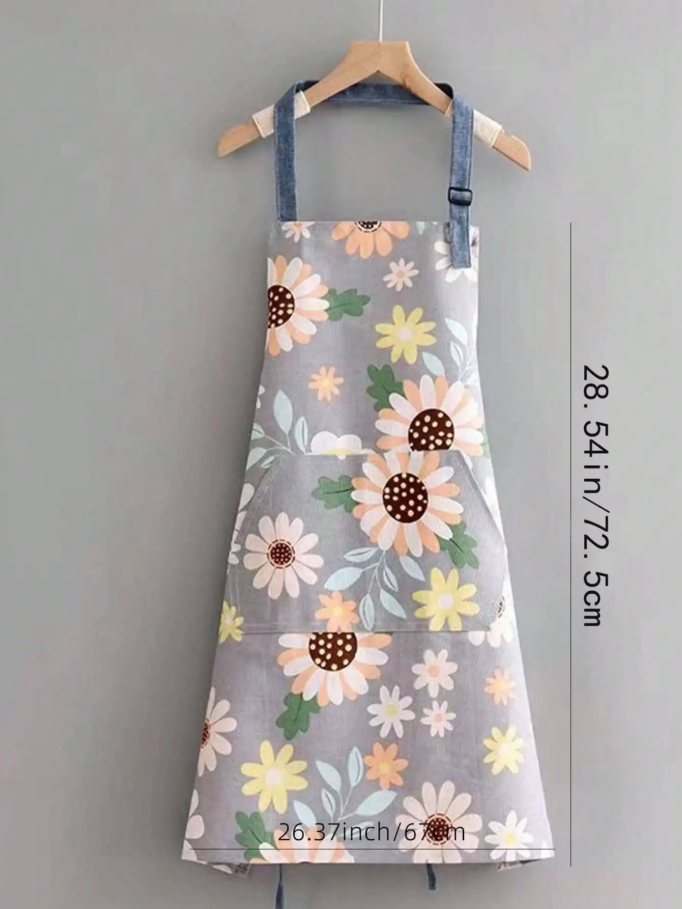 1 pcs Kitchen waterproof and oil resistant floral apron