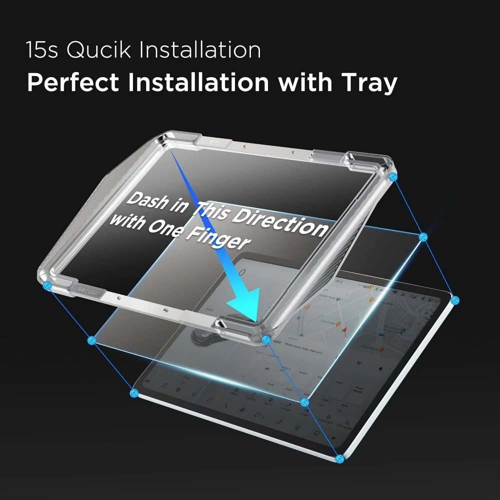 For Tesla Model 3 Model Y Screen Protector Alignment Kit with Super Fast SelfAdhesion Bubble Free AntiFingerprint