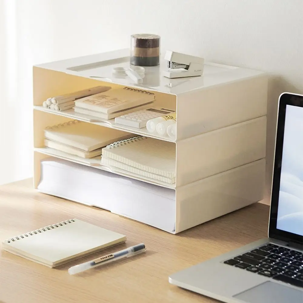 

Plastic A4 Paper Sorting Box Solid Durable Desktop Storage Rack Save Space Household Drawer Desk Organizer Stationery Supplies