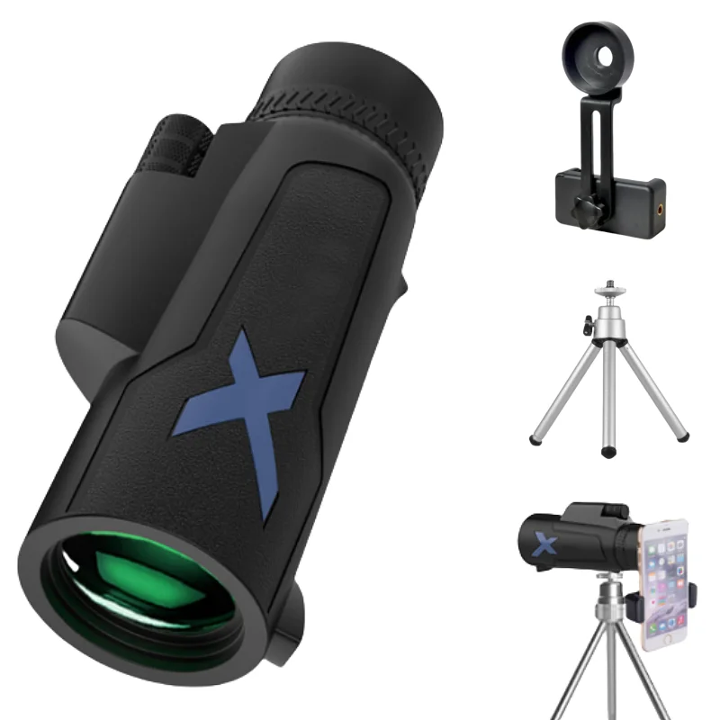 

Портативный мощный монокулярный телескоп 12X50 HD с призмой Bak4 со штативом, зажим для телефона для охоты, кемпинга, наблюдения за птицами