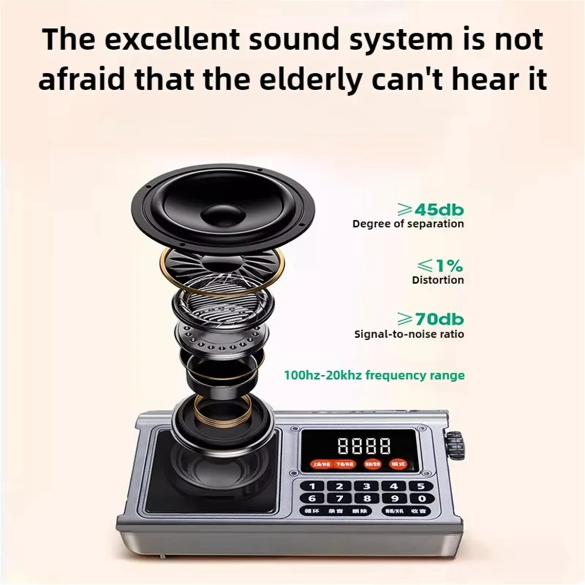 راديو DAB محمول في حالات الطوارئ قابل لإعادة الشحن بلوتوث صندوق الصوت AM FM راديو صغير عتيق هام مكبر صوت مشغل Mp3 رمادي