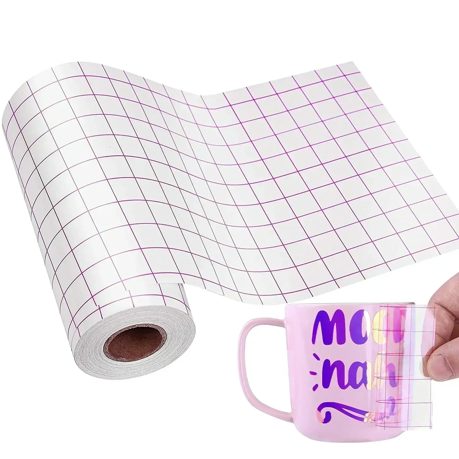 30,5 cm x 100 cm transparentes Vinyl-Anwendungsband, 4-Farben-Ausrichtungsgitter für Auto, Wand, Handwerk, Kunst, Aufkleber, Transferpapier, Klebeband, selbstklebend, DIY