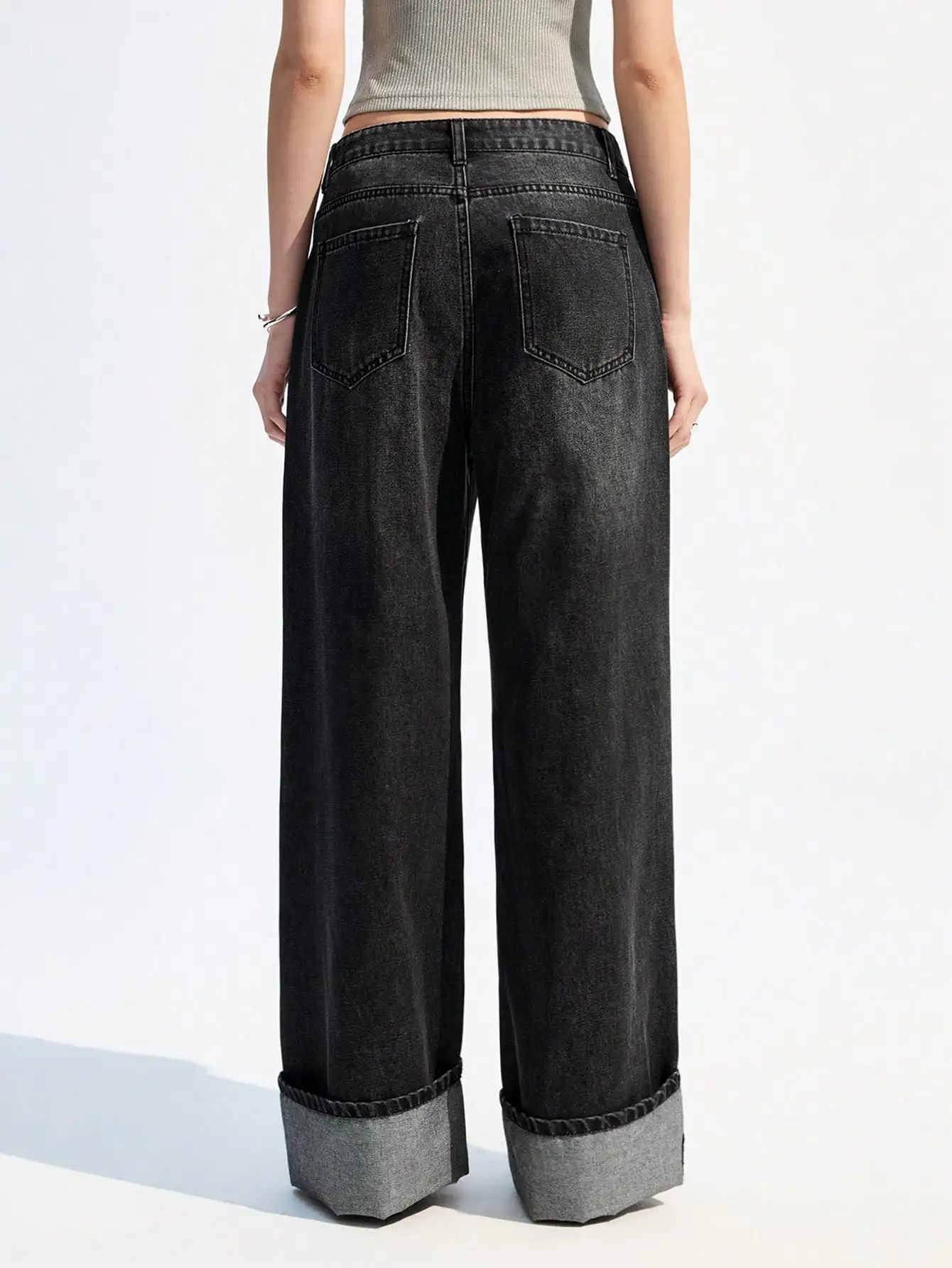 Y2K – jean rétro de style américain, taille haute, amincissant, jambe droite, décontracté, ample, lavé à l'eau, pantalon long