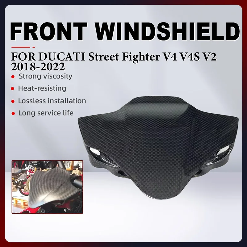 Front Windshield For Ducati Street Fighter V4 V4S V2 2018-2022 Carbon Fiber Motorcycle Wind Deflector Spoiler Instrument Cover