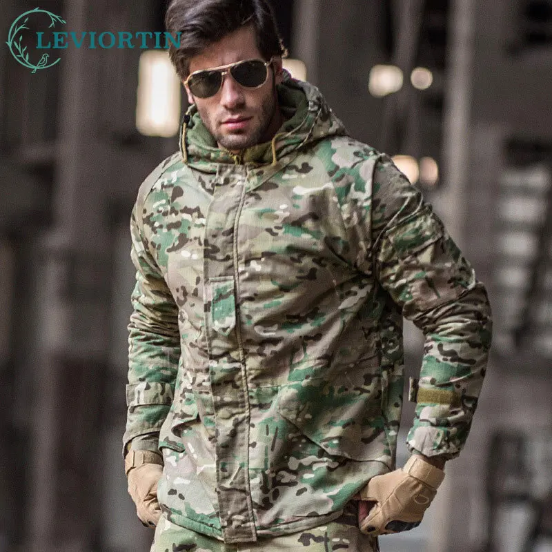 Men\'s Camouflage G8 Jacket Fleece Lining Autumn And Winter Thickened Tactical Outdoor Clothing Man Mountaineering Fishing Jacket