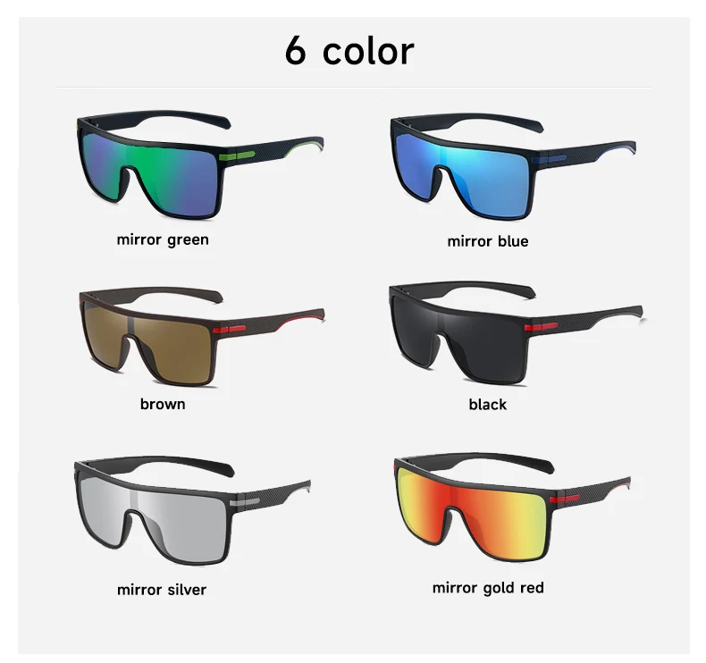 HD Polarisierte Sonnenbrille Männer und Frauen UV400 Sonnenbrille Marke Designer Goggle Spiegel Einteilige Objektiv Brillen – Detail 6
