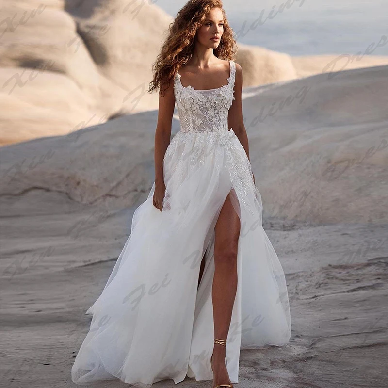 Exquisite Lace Applique New Wedding Dresses Mermaid Off The Shoulder Sleeveless High Slit Sexy Backless Bride Gowns Custom Made