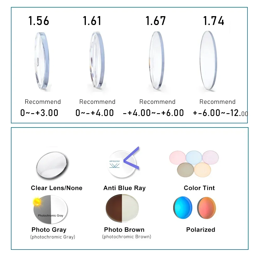 56 مللي متر تصميم الطيار المتضخم التيتانيوم النقي وصفة طبية نظارات البصريات الرجعية وصفة التقدمي الصحيح قصر النظر نظارات شمسية #6