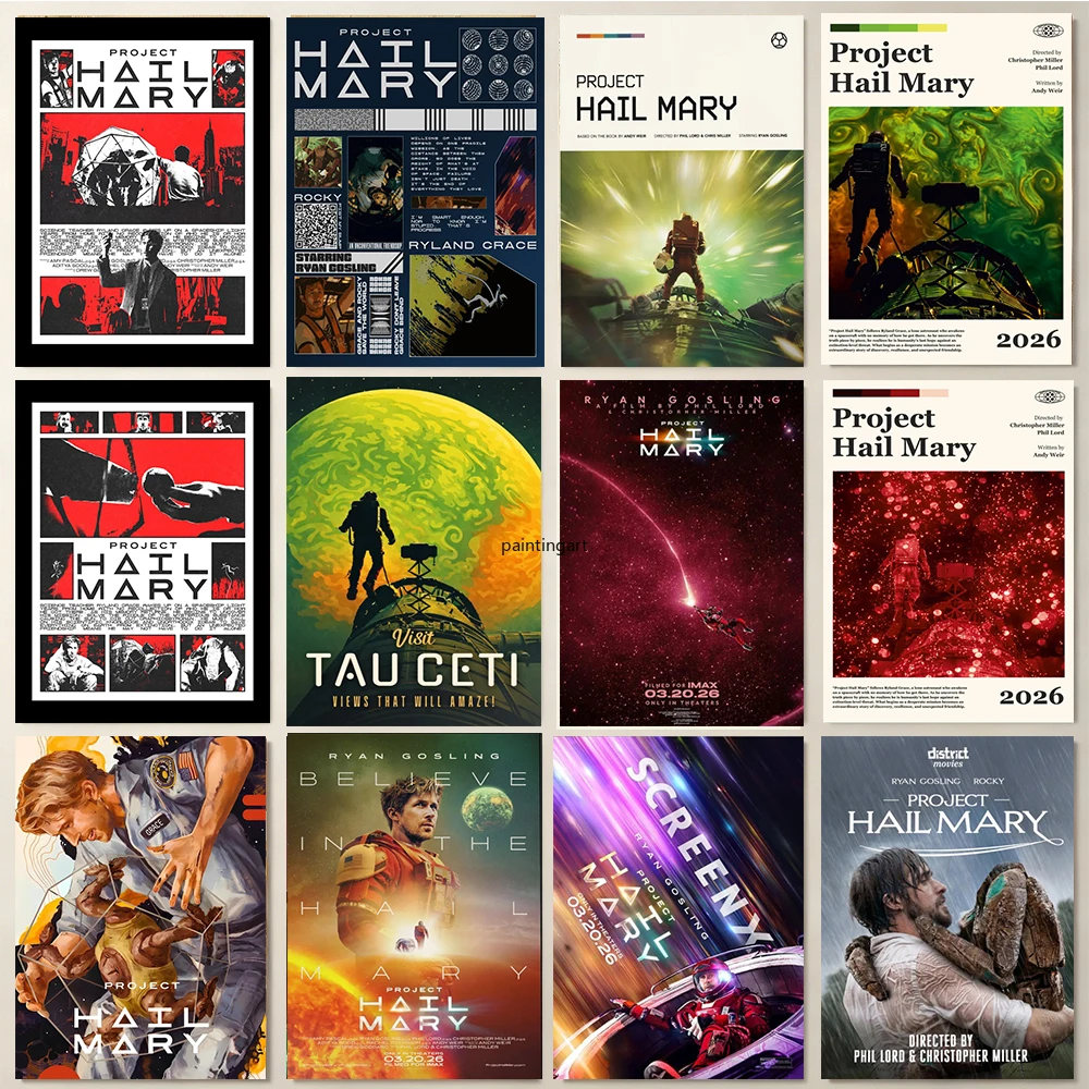 Project Hail Mary 2026 NEW Movie Poster Canvas Wall Art Print Sci Fi Space Film Living Room Bedroom Home Decor Aesthetic Modern