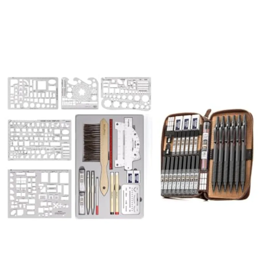 

Architect Drafting Tools and Mechanical Pencil Set in Leather Case