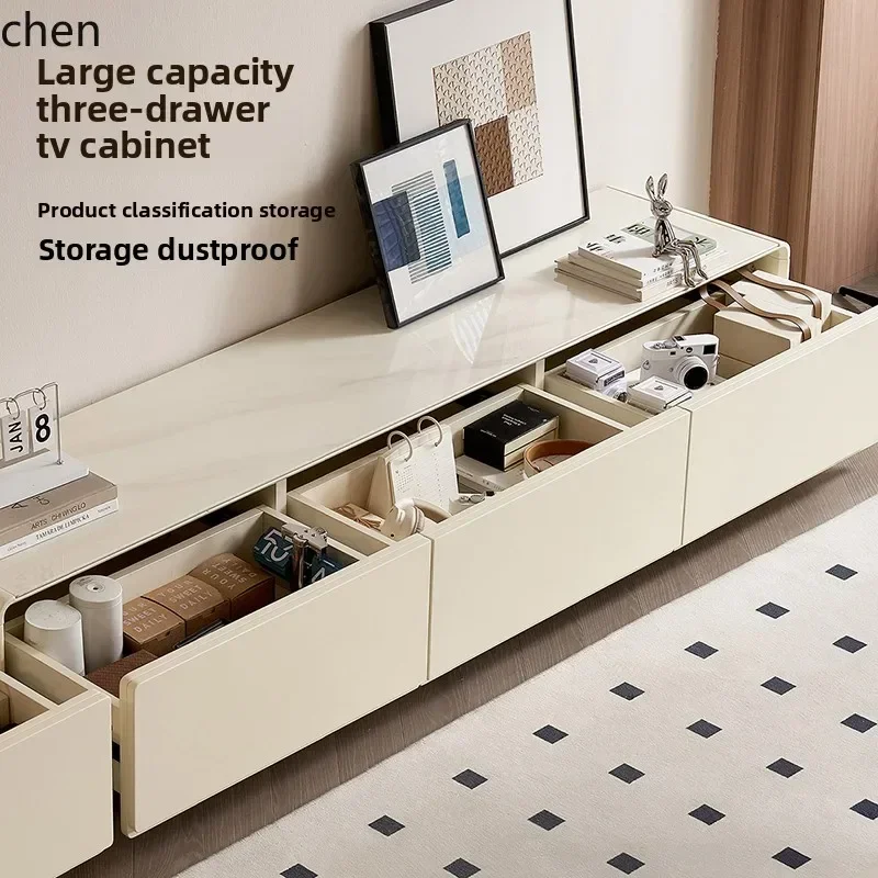 CJ7modern simple coffee table TV cabinet combination living room storage locker integration