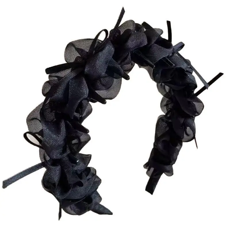 Süßes Netz-Schleifen-Haarband, Retro-Haarspange für Damen, Hochkronen-Kamm, Haaraccessoire – Detail 5