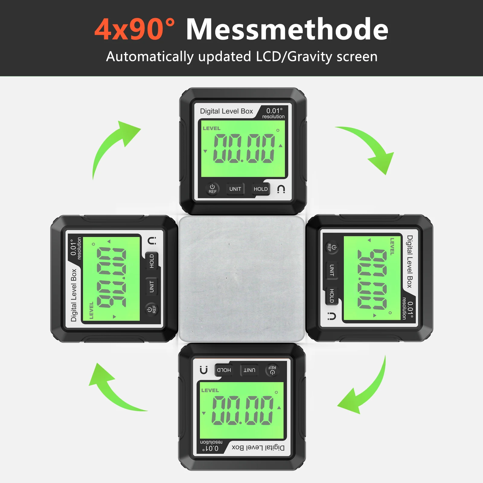 

Magnetic Digital Inclinometer LCD Backlight Angle Finder Meter 4*90° Magnetic Protractor Precision Level Box For Woodworking