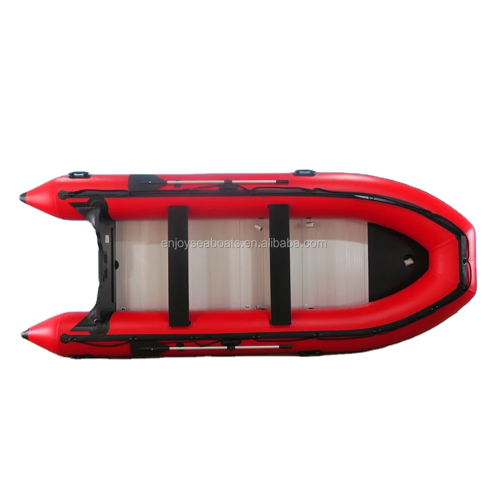 2025 Factory Red Inflatable Fishing Boat, Aluminum Floor Wear Resistant Power Component PVC Material For Water Sport Sale