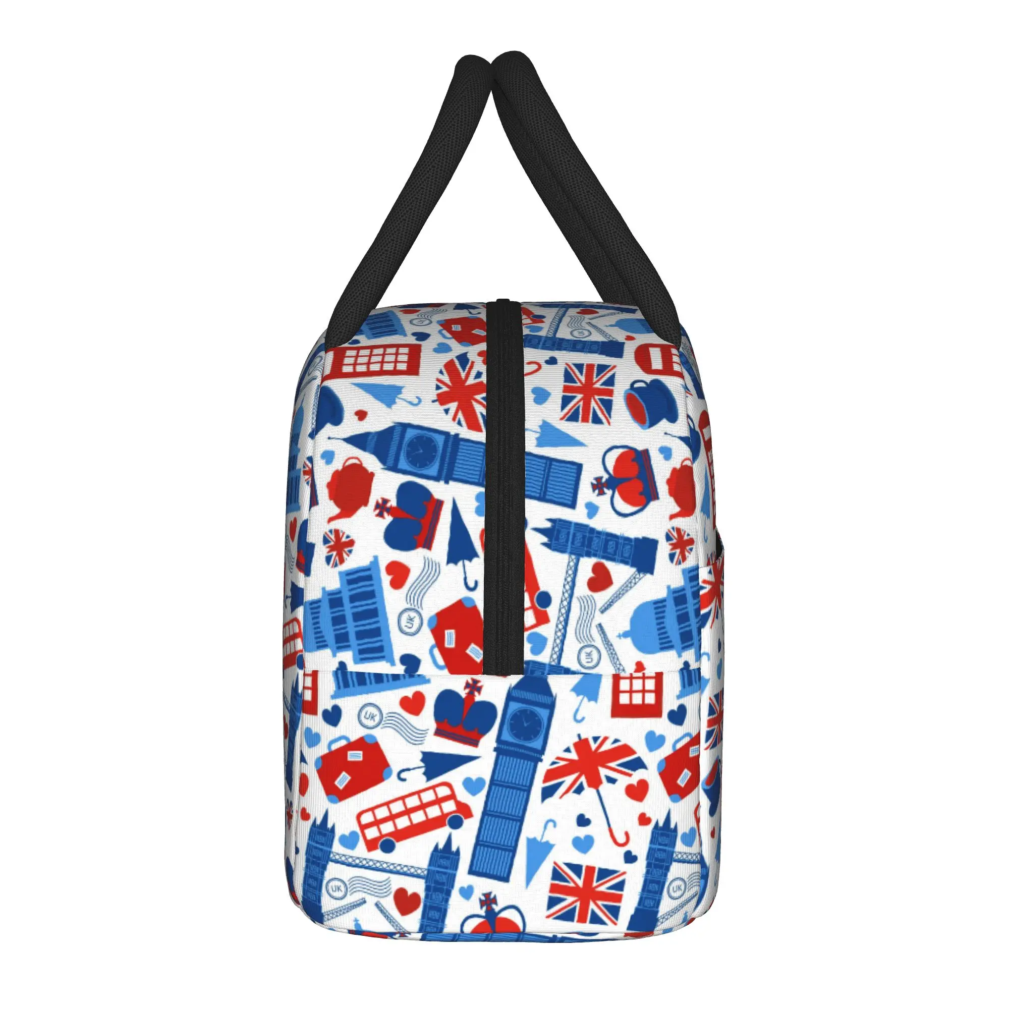 English Insulated Lunch Bags Leakproof London Reusable Cooler Bag Tote Lunch Box Work  Travel Girl Boy