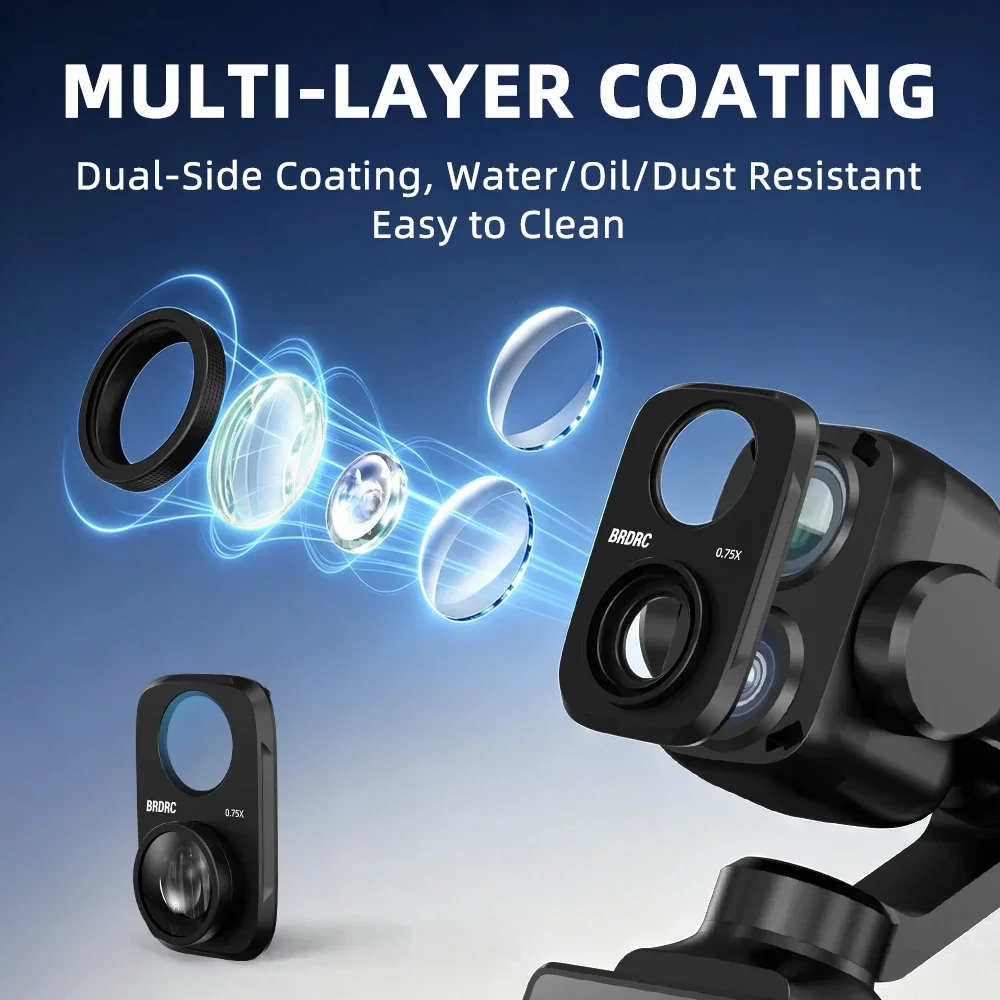 BRDRC Weitwinkelfilter für DJI Osmo Pocket 4P Kamera Zubehör Aufsteckbarer Weitwinkel-Optikglasfilter – Detail 6