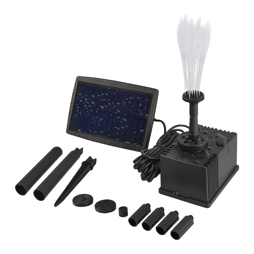 Garden Decor for Solar Pond Pump 7V Solar Powered Pump Efficient Water Circulation Pump Cleaner Black 180L H Flow Rate