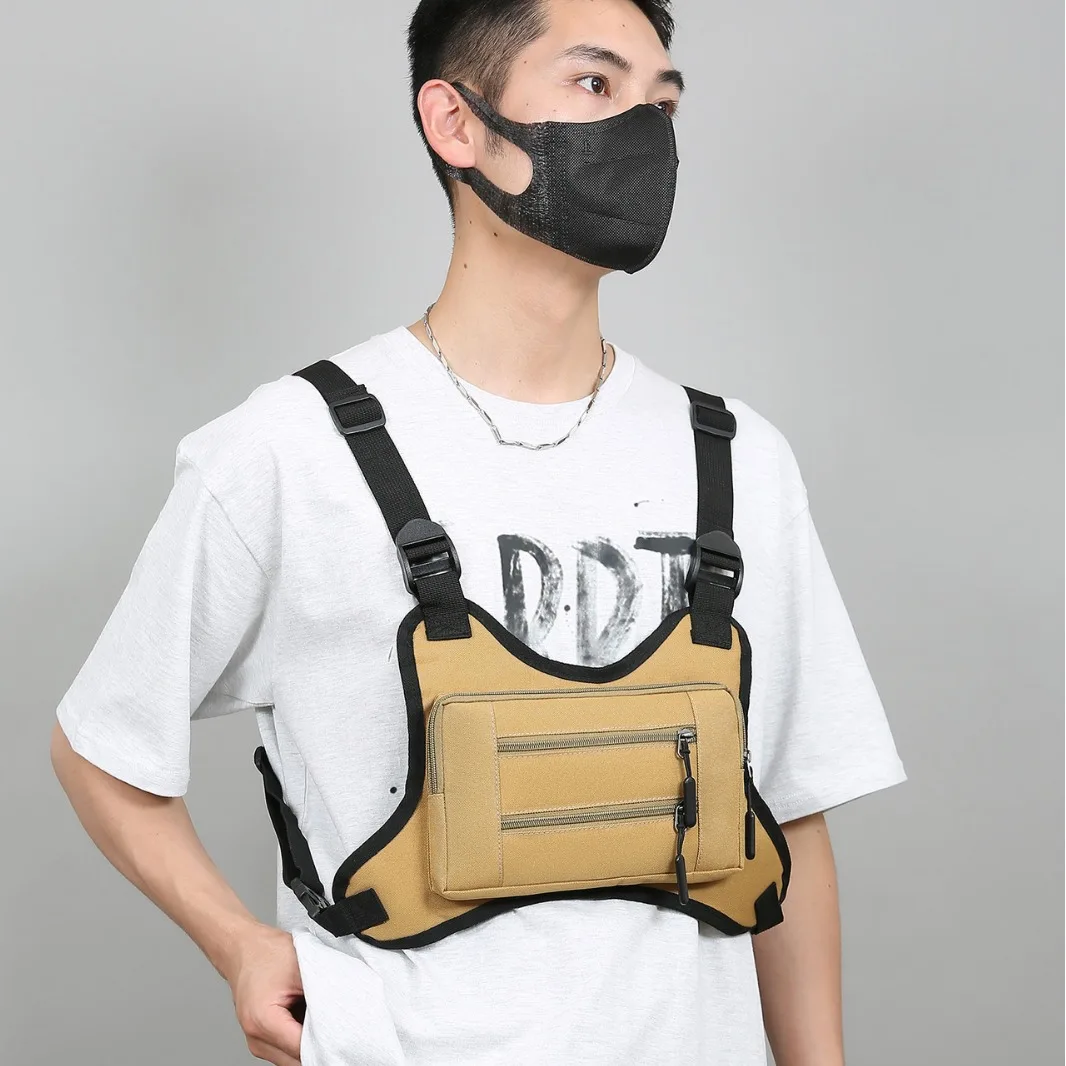 

Waterproof Oxford multi-purpose men's tactical chest bag, cycling vest bag, camouflage sports close-fitting backpack