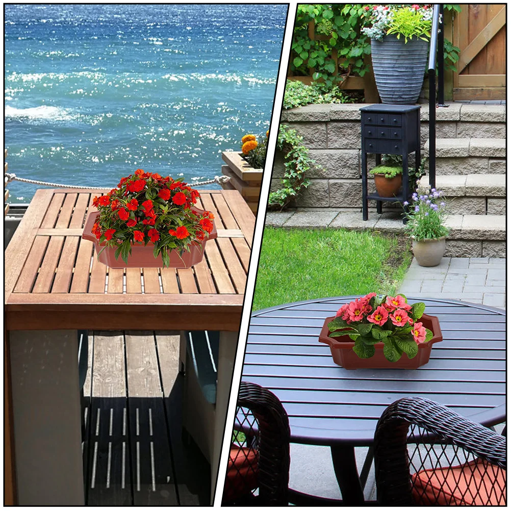 

5pcs Succulent Bonsai Pots Plastic Flower Planters With Drainage Holes For Indoor Outdoor Garden Home Office Decor