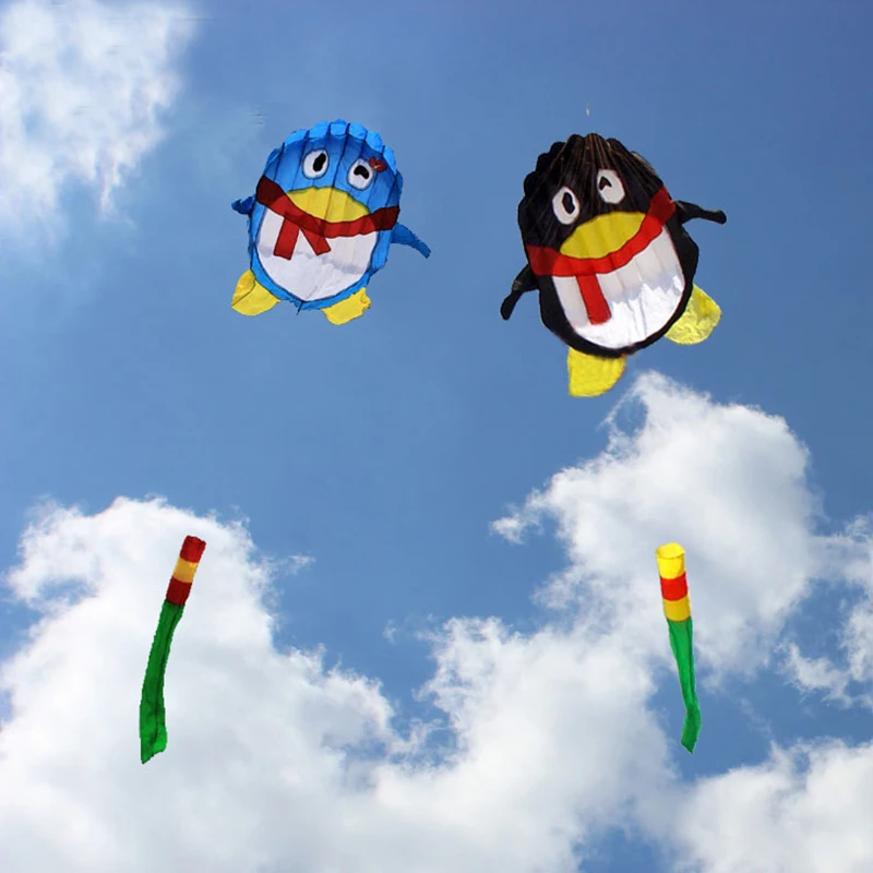 free shipping penguin kite flying soft kite weifang kite factory string walk in sky wind sock inflatable toys Line winding flies