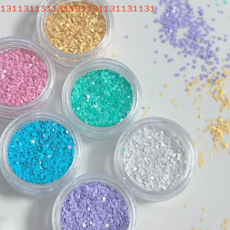 작은 오각형 네일 스팽글 귀여운 DIY 매니큐어 액세서리 네일 참 스타 글리터 마카롱 컬러 컬러풀 네일 플레이크 플래시